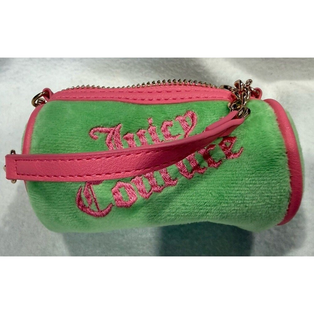 Juicy Couture Retro Green Pink Velour Mini Barrel Charm - Picture 6 of 10